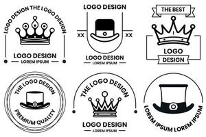 sombrero y corona logo en plano línea Arte estilo foto