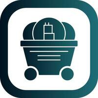 Mine cart Vector Icon Design