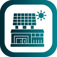 Solar house Vector Icon Design