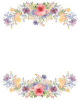 Flower bouquet border, AI generated png
