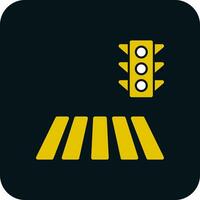 Zebra Crossing Vector Icon Design