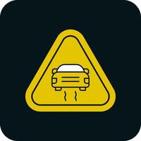 Slippery Road Vector Icon Design