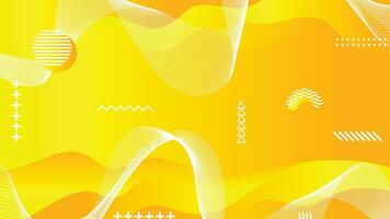 white and yellow fluid shapes abstract background vector