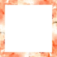 Abstract square frame with watercolor orange stains with Place for your text Hand painted illustration. Design template for wedding invitations, greeting cards, banners, prints. png