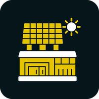 Solar house Vector Icon Design