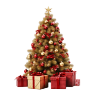 Christmas Decorative tree with gifts box ai generative png