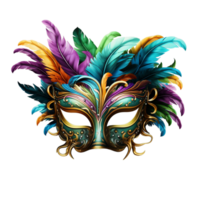 brasiliano carnevale maschera piuma celebrazione decorazione mardi gras veneziano ai generativo png