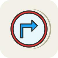 Turn Right Vector Icon Design