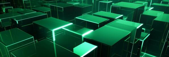 Abstract 3d background green 3D floor background 3D cubes background 3D square background 3D rectangle background ai generated photo