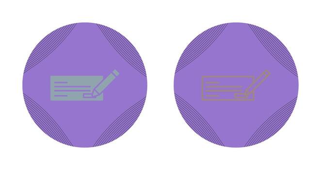 icono de vector de cheque de escritura