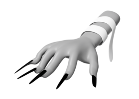 3d halloween vakantie partij met zombie hand- verband geïsoleerd. 3d geven illustratie png