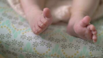 A closeup of babys feet video