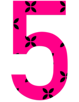 Illustration png cute bright pink numbers