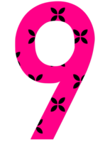 Illustration png cute bright pink numbers