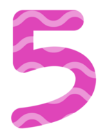 Illustration png cute bright pink numbers