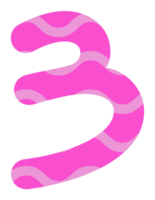 Illustration png cute bright pink numbers