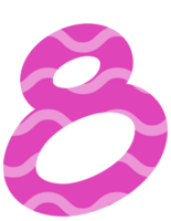 Illustration png cute bright pink numbers