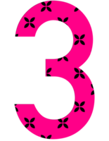 Illustration png cute bright pink numbers