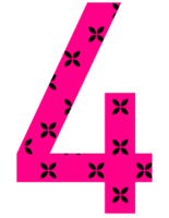 Illustration png cute bright pink numbers