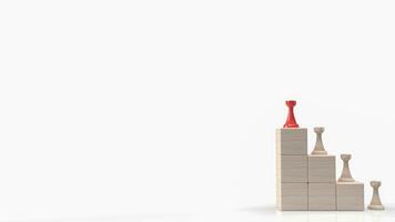 The chess on cube wood for Business concept 3d rendering photo