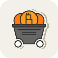 Mine cart Vector Icon Design