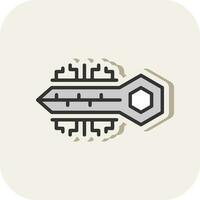 Digital key Vector Icon Design