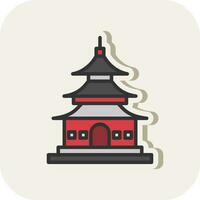 Asian temple Vector Icon Design