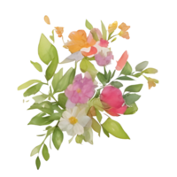 fleur bouquet aquarelle ai généré png