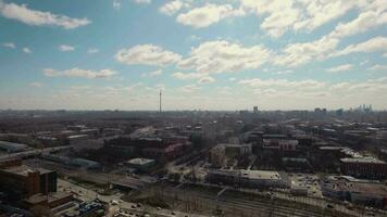 Aerial cityscape of Moscow in spring, Russia video