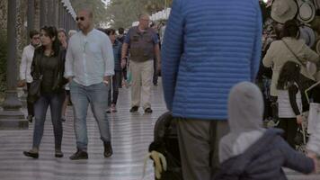 caminando personas y mercado establos en explicada paseo en alicante, España video