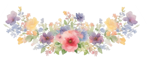 fleur bouquet aquarelle ai généré png