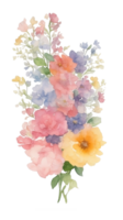 Pink flower watercolor clip art AI generated png