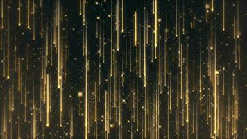 abstrakt Hintergrund Animation mit glänzend glänzend Gold Partikel und fallen golden Sterne. diese Luxus glänzend glamourös Auszeichnungen Zeremonie Bewegung Hintergrund Animation ist voll hd und ein nahtlos Schleife. video