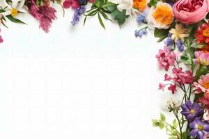 floral frame decoration isolated on white background AI Generated photo