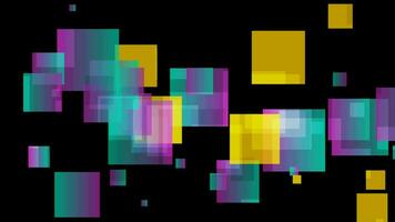 Colorful glossy squares abstract tech motion background video