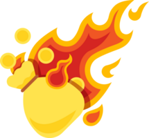 Money bag fire icon. png