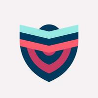 Crypto trading filled colorful logo. Data protection. Shield symbol. Design element. Created with artificial intelligence. Ai art for corporate branding, online bank, money transfer app vector