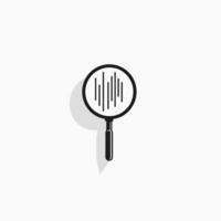 Financial analysis filled monochrome logo. Money transaction. Magnifying glass. Design element. Created with artificial intelligence. Insightful ai art for corporate branding, insurtech startup vector