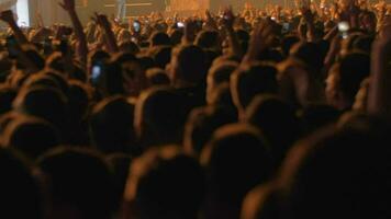 Crowd of fans enjoying concert of favourite music band video