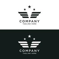 Unique and creative wing element logo template design. Logo for business, freedom and symbols. vector