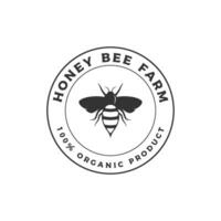 Organic honey bee retro logo design. Logo for honey shop, label, business. vector