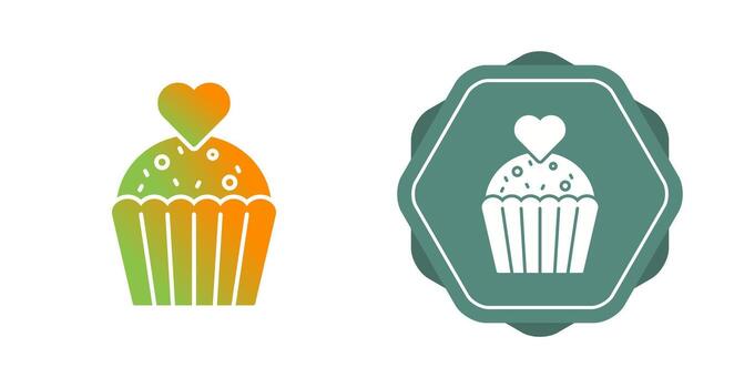 icono de vector de cupcake