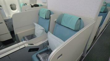 Seats in business class cabin video