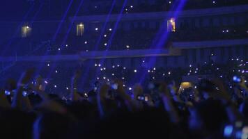 Fans dancing and shooting favourite singers with cellphones video