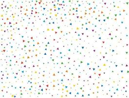 Birthday Triangular Confetti. Light Rainbow glitter confetti background. Colored festive texture. vector