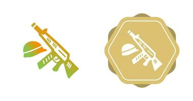 Gun and Helmet Vector Icon