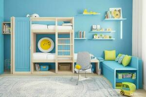 Interior kid's room and wall frame. Pro Photo