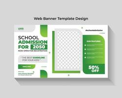 Web banner design for school admission vector