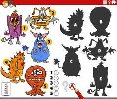 oscuridad juego con dibujos animados monstruos caracteres vector