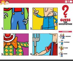 guess the occupation cartoon educational activity vector